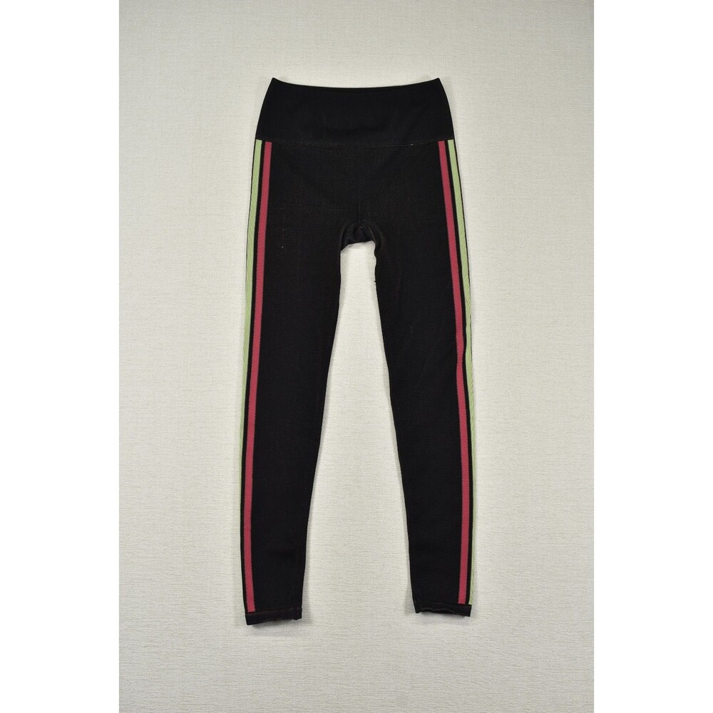 Fabletics Womens Size Small Black Seamless Striped High Waisted Athletic Legging